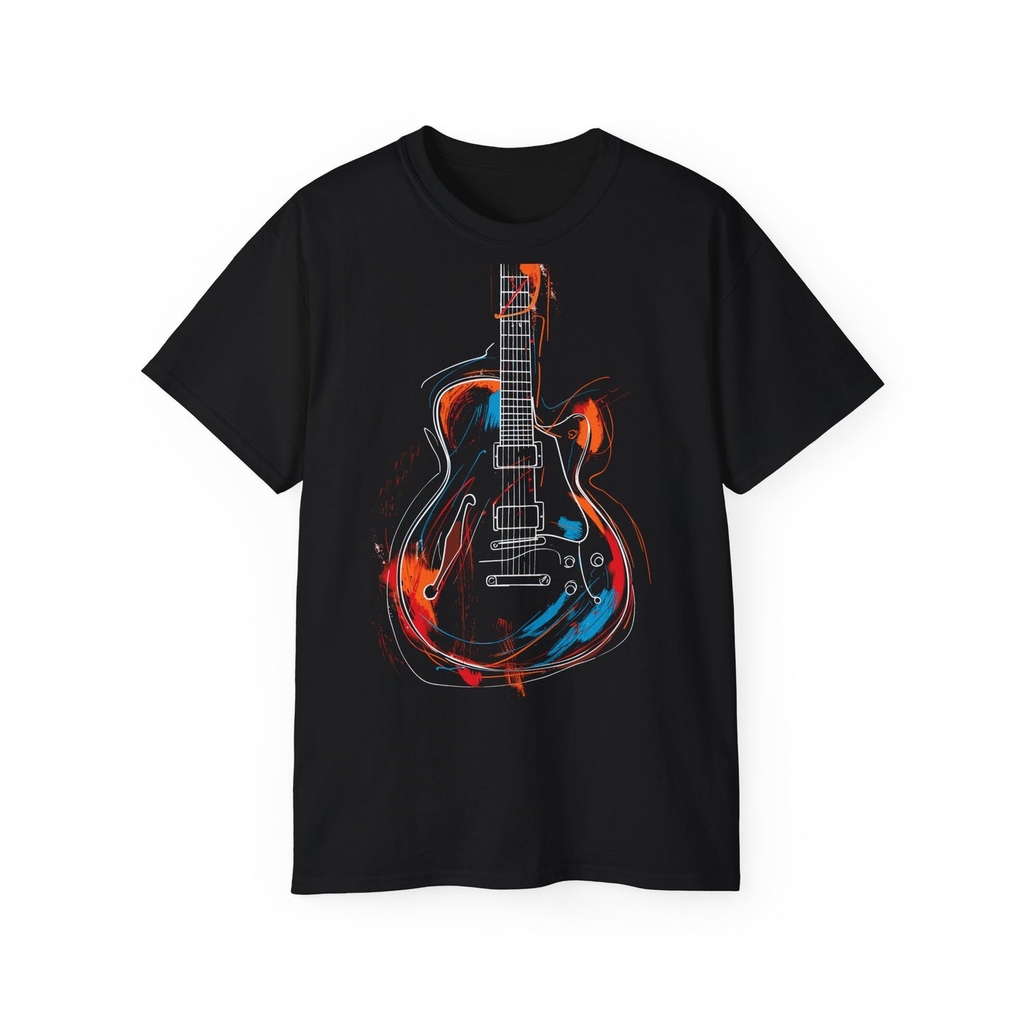 Colorful Guitar T-Shirt | Music Tee | Guitar Shirt | Guitar Player Shirt | Graphic T-Shirt | Music Artist | Unisex T-Shirt | Short Sleeve