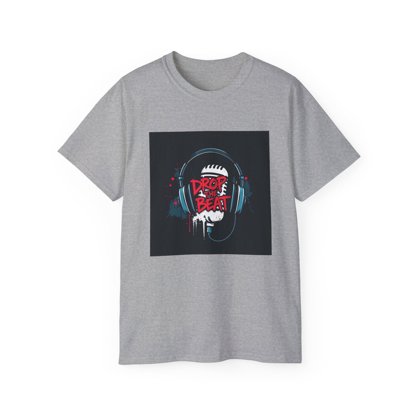 Drop The Beat T-Shirt | Microphone | Headphones | Music Tee | Voice