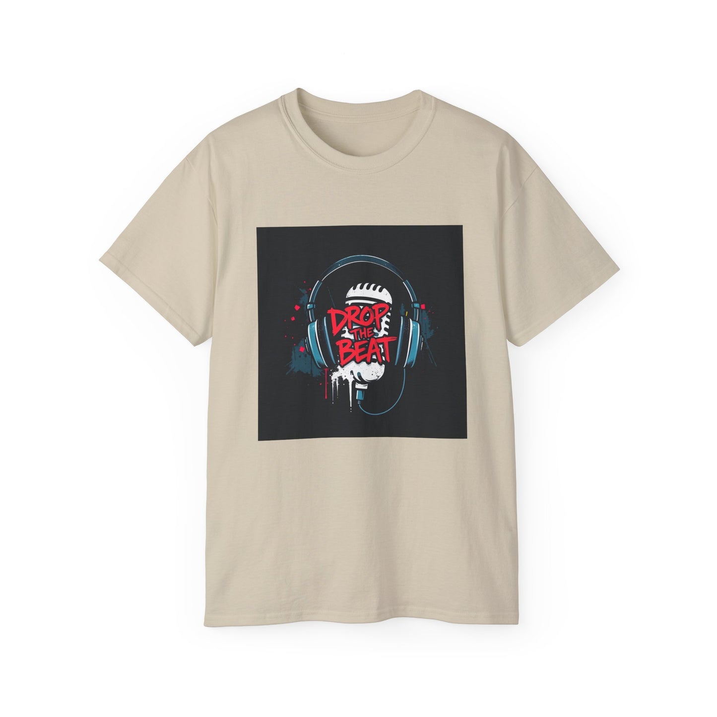 Drop The Beat T-Shirt | Microphone | Headphones | Music Tee | Voice