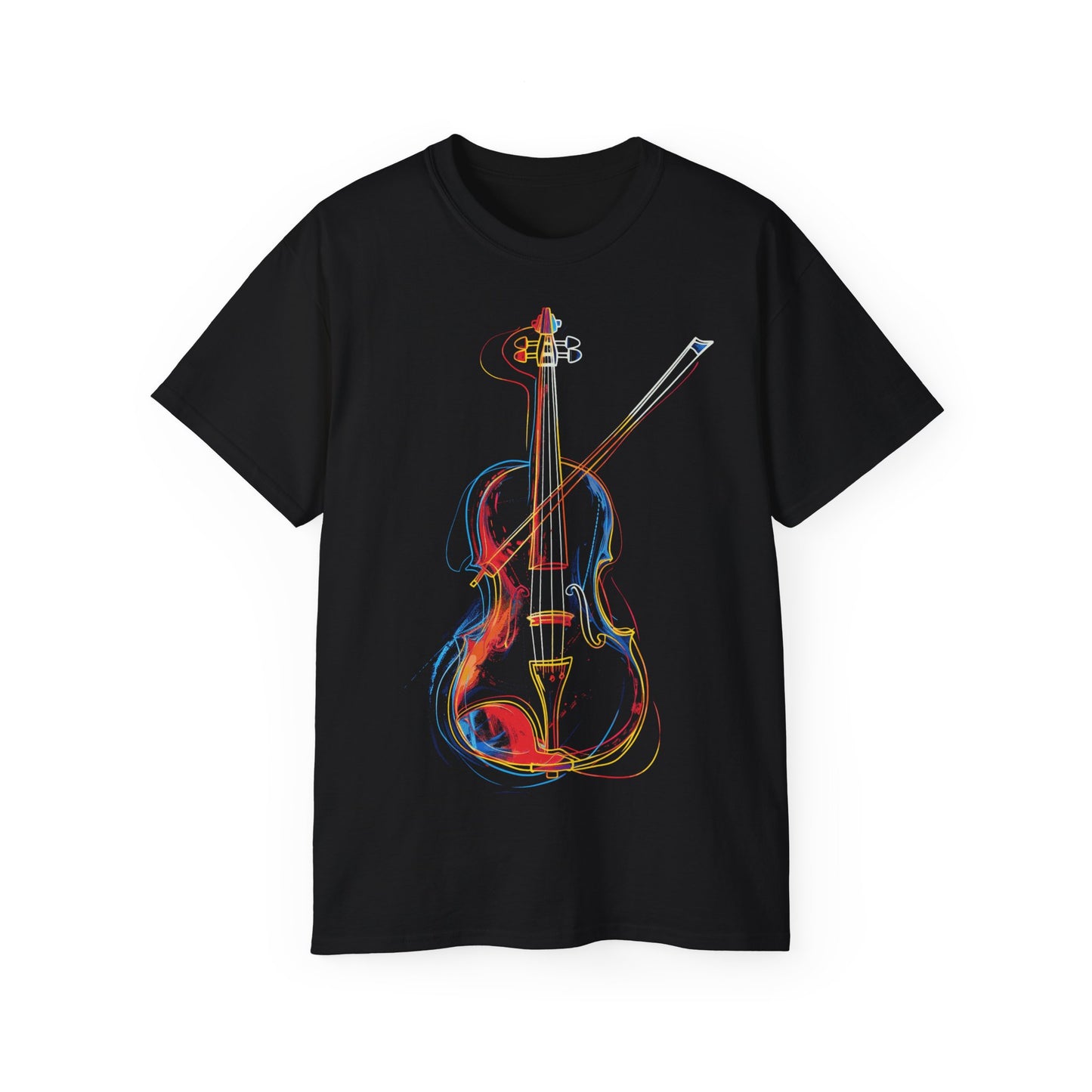 Colorful Violin T-Shirt | Music Tee | Violin Shirt | Violin Player Shirt | Graphic T-Shirt | Music Artist | Unisex T-Shirt | Short Sleeve